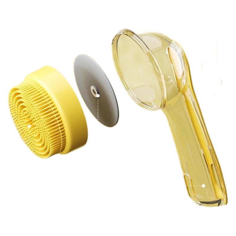 Pet Bath Brush Shampoo Dispenser ? Soft Silicone Grooming Bath Brush