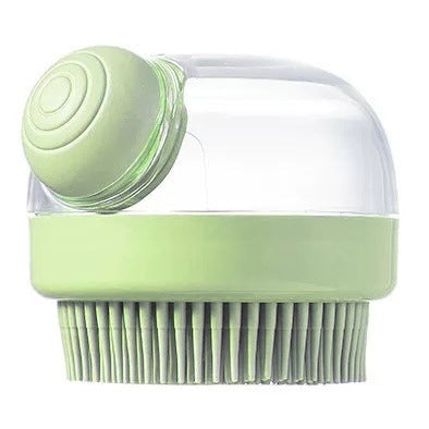 Pet Bath Brush Shampoo Dispenser ? Soft Silicone Grooming Bath Brush
