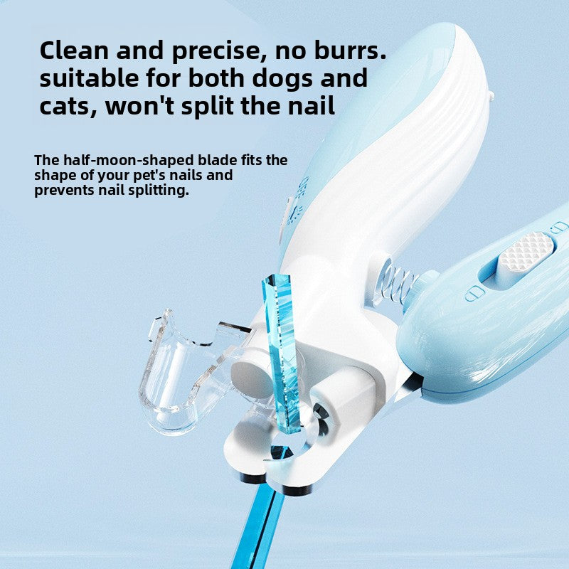 Electric Pet Nail Clipper- 2-in-1 trimming and grinding for cats and dogs.