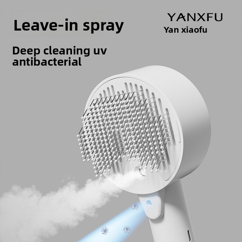Steam Spray Pet Grooming Comb with UV Sterilization ? Anti-Static Deshedding Brush for Cats & Dogs
