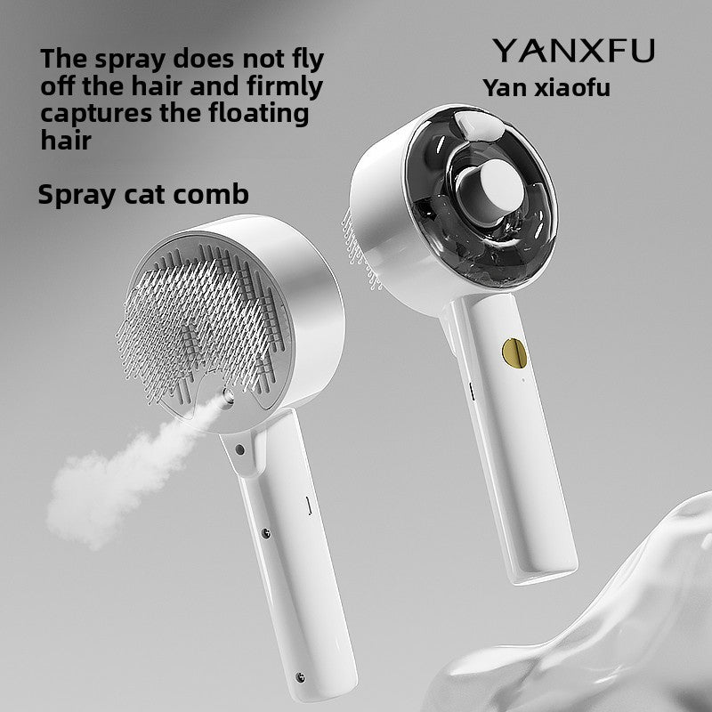 Steam Spray Pet Grooming Comb with UV Sterilization ? Anti-Static Deshedding Brush for Cats & Dogs