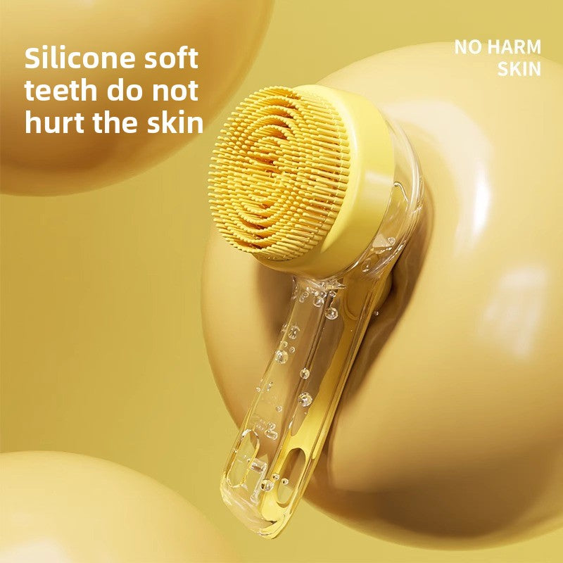 Pet Bath Brush Shampoo Dispenser ? Soft Silicone Grooming Bath Brush