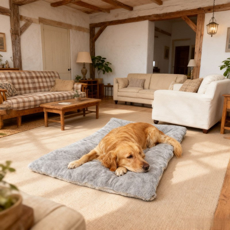 Reversible Plush Pet Bed for Dogs and Cats