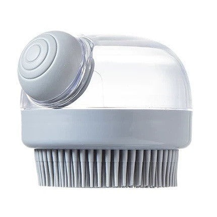 Pet Bath Brush Shampoo Dispenser ? Soft Silicone Grooming Bath Brush