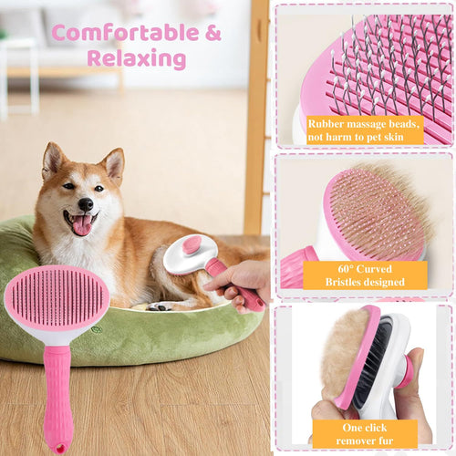7-Piece Pet Grooming & Bath Brush Set ? Complete Dog & Cat Cleaning Kit