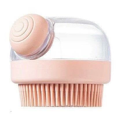 Pet Bath Brush Shampoo Dispenser ? Soft Silicone Grooming Bath Brush