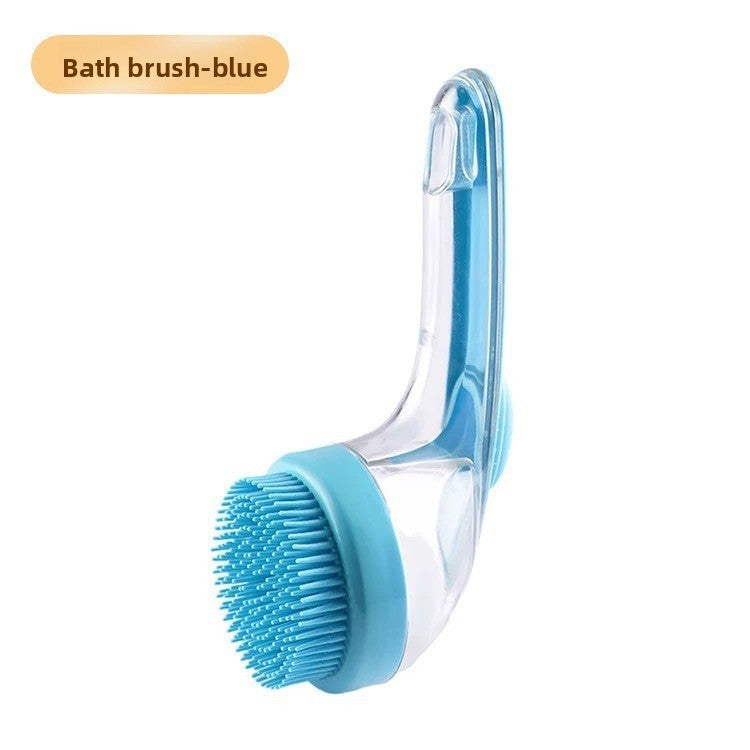 Pet Bath Brush Shampoo Dispenser ? Soft Silicone Grooming Bath Brush